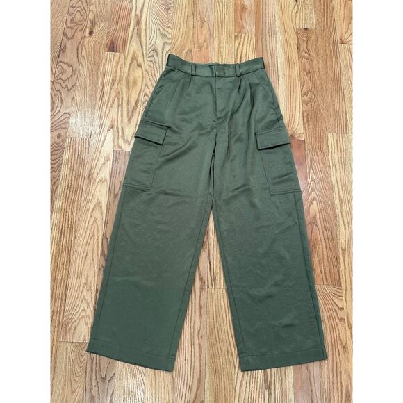 Madewell Satin Wide Leg Cargo Pants - Picture 2 of 7